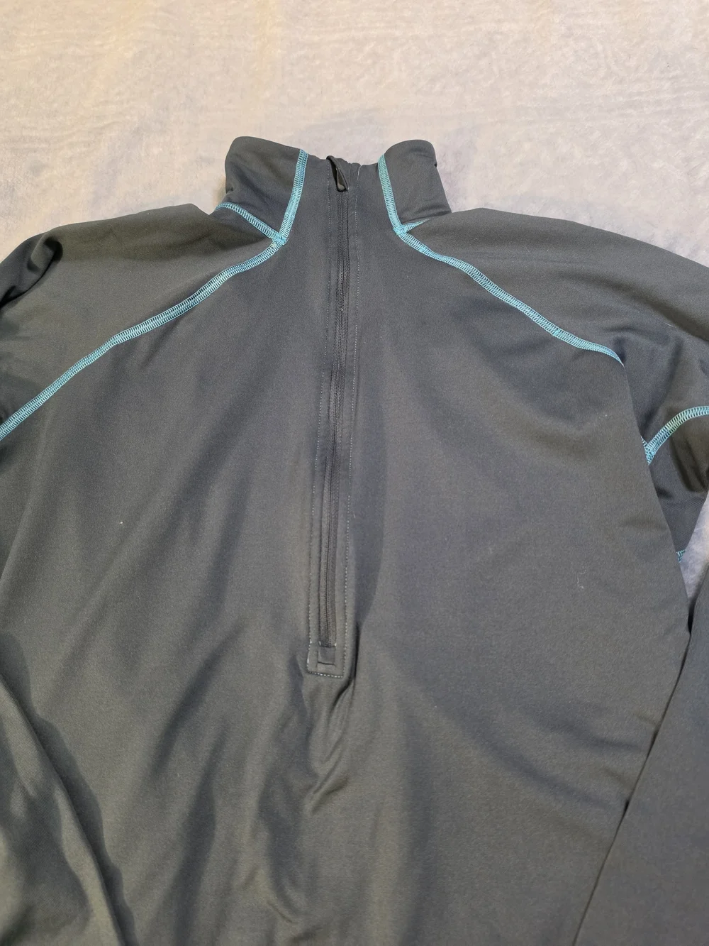 Nike Women's Grey with Teal Trim - Quarter Zip